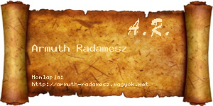Armuth Radamesz névjegykártya
